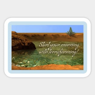 Terraformed Mars Crater Lake Sticker